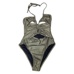 Bec & Bridge Size US 4 Gold Wrap Tie One Piece Swimsuit Cutouts